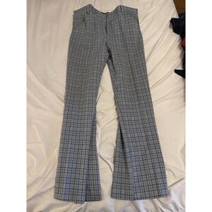 Men's Vintage Polyester Pants - 38 X 32 Blue Plaid